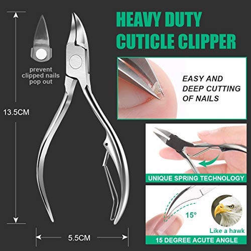 Cutícula Clipper, MEOWMEE Cuticle Nippers 7PCS Profesional Cuticle Remover Kit Nail Clipper Trimmer Cutter para cutícula overgrown / Uñas encarnadas Pedicura y manicura Trimmer Corrector Fixer