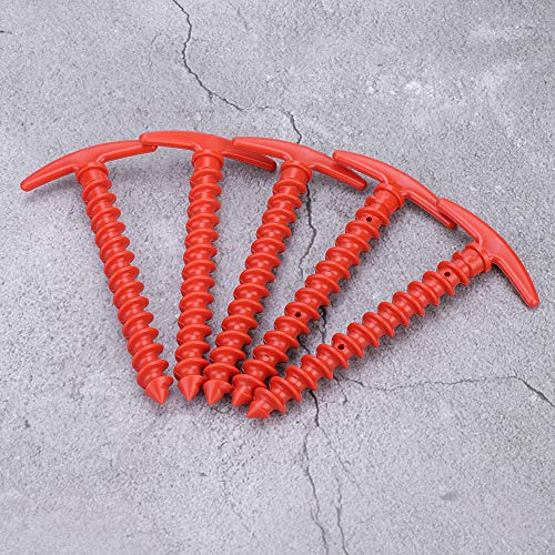 DALIAN Rojo 5pcs Nylon Al Aire Libre Camping Viaje Tienda Clavija Tierra Tierra Tornillo Apuestas De Clavo