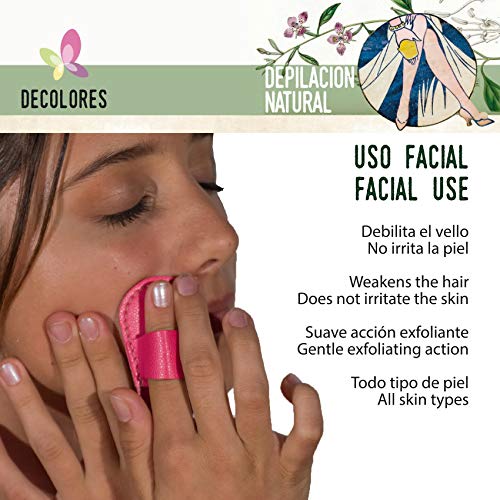 Decolores | Guante depilatorio facial de color amarillo. Guantes para eliminar el vello y las células muertas dejando tu piel totalmente suave y perfecta.