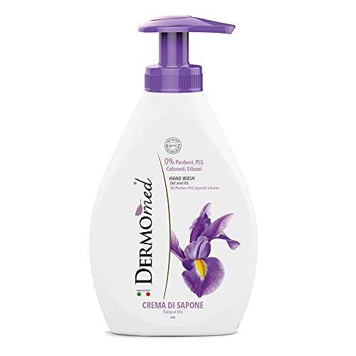 Dermomed – Crema de jabón, manos y cara, talco e iris – 300 ml