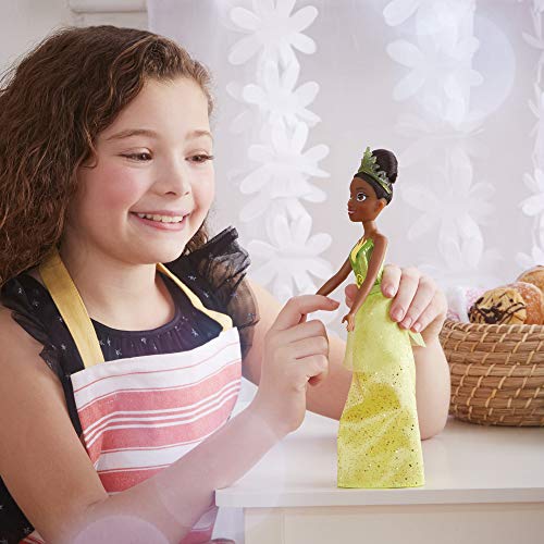 Disney Princess Royal Shimmer - Muñeca de Tiana - Muñeca con Falda y Accesorios - Juguete para niños y niñas de 3 años en adelante