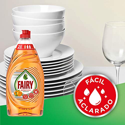 Fairy Ultra Poder Lavavajillas Líquido a Mano, 4 L (10 x 400 ml), Limpio y Fresco, Aroma Naranja, Mega Pack