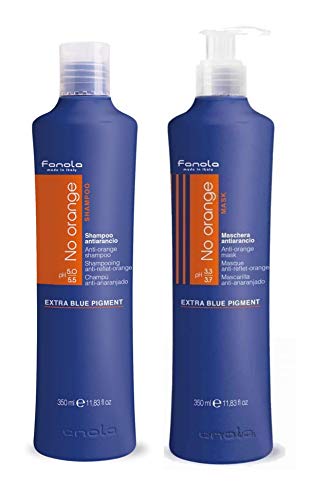 FANOLA Champú No Naranja + Mascarilla Anti Naranja-700 Ml, Multicolor, 350 ml (Paquete de 1), 335