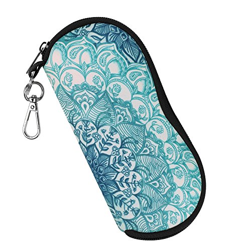 Fintie Estuche para las Gafas con Mosquetón - Súper Ligera y Suave Funda de Neopreno con Cremallera a Prueba de Polvo para los Anteojos, Esmeralda