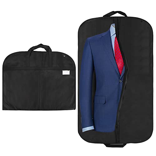 Funda de Ropa Viajar Fundas Ropa,2 Piezas Plegable Transpirable Bolsas de Ropa Funda para Traje Cubre Traje con Asas para Viajar,Cubierta de Ropa con Cremallera Organizador,60*100cm