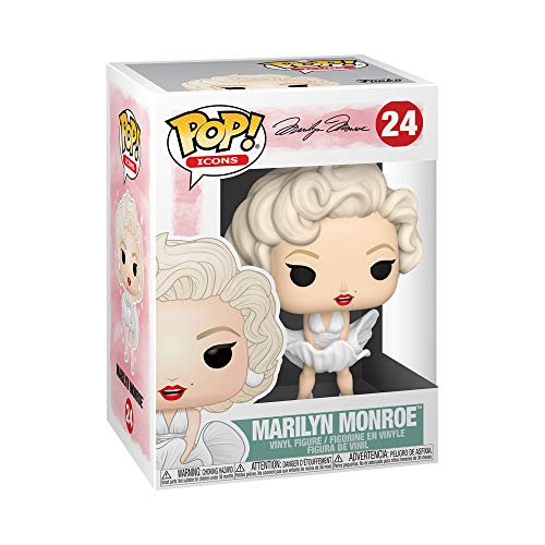 Funko - Pop! Icons: Marilyn Monroe (White Dress) Figura Coleccionable, Multicolor (46771)