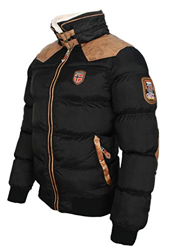 Geographical Norway Cálida chaqueta de invierno acolchada para hombre Negro XL