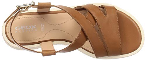 Geox D Taormina F, Sandalias con Punta Abierta Mujer, Marrón (Cognac C6001), 40 EU