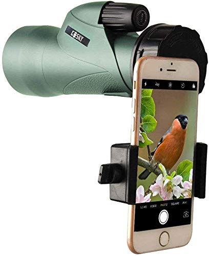 Gosky - Telescopio monocular de Alta definición y Soporte rápido para Smartphone, monocular Resistente al Agua, BAK4 Prisma para observación de pájaros, Caza, Camping, Viajes, Vida Silvestre, 12 x 55