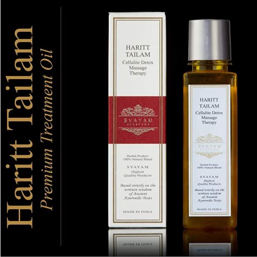 Haritt Tailam - Ayurveda SVAYAM - Aceite Anticelulítico y Reductor Corporal para Mujer y Hombre - Rica mezcla 100% Natural de ricas hierbas ayurvédicas - 150 ml