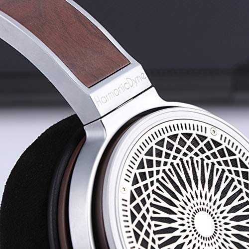 HarmonicDyne Zeus - Auriculares dinámicos de berilio de 50 mm, rendimiento de audio de alta definición con carcasa de nuez, almohadillas de terciopelo nano, cable OCC