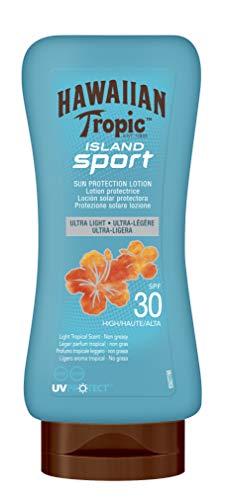 HAWAIIAN Tropic Aloha Sport Care, Solar Spf 30 Sin Oxibenzona + Facial Spf 30 Sin Obstrucción de Poros + Loción Solar Deportiva Spf 0 Antisudor, Crema, 3 Unidades