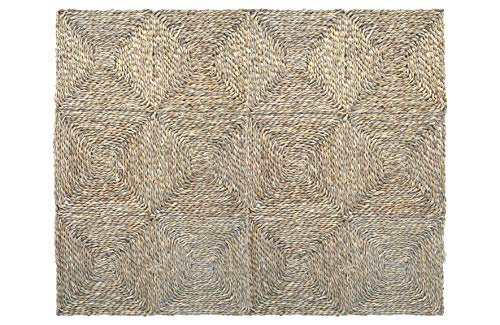 HERSIG - Alfombra Fibra Natural | Alfombra Cuadrada de Seagrass - 90 x 120 cm