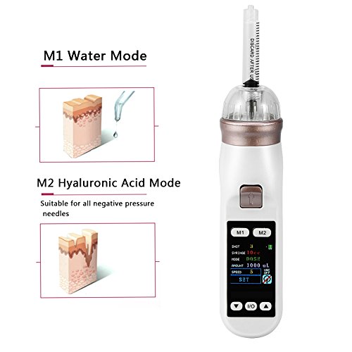 Hydro Vacuum Needles Airbrush Gun Agua jeringa inyector Dispositivo de belleza facial con pantalla OLED para tatuaje corporal Hidratante piel Anti arrugas Spot Pore eliminación del acné Anti-envejecim