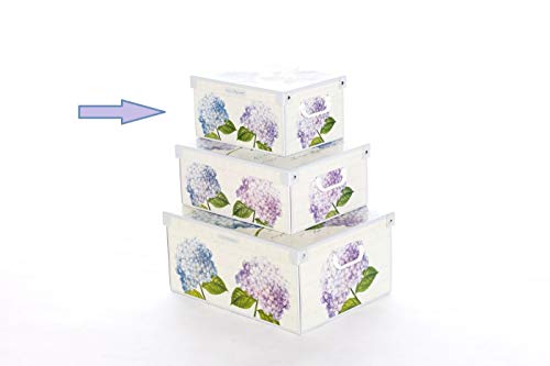 Kanguru Collection Caja de Almacenamiento en cartòn Lavatelli, ORTENSIAS facil Montaje, Resistente, 25x35x17,5cm, Pequeña, HORTENSIAS