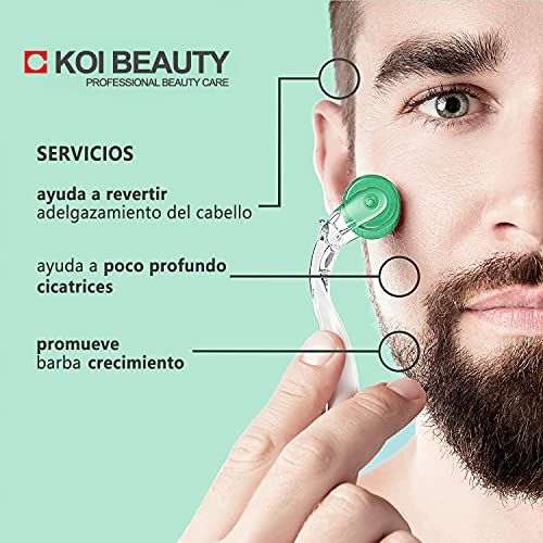 KoiBeauty Dermaroller 0.5 mm Derma Roller Titanio 200 Pines Rodillo de microagujas para rostro cuerpo cuidado de la piel eliminar arrugas cicatrices estrías cabello barba crecimiento esencia absorción