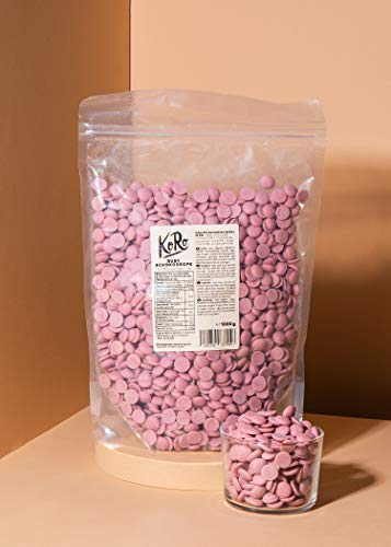 KoRo - Pepitas de chocolate Ruby 1 kg - Mínimo 47,3% de cacao - naturalmente rosa, sin colorantes ni aromas de frutas - Perfecto para repostería y refinamiento