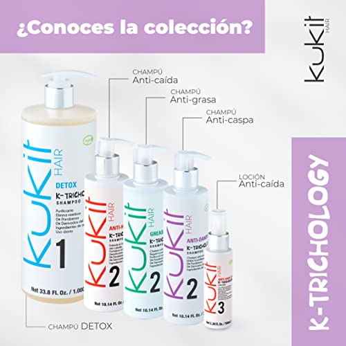 Kukit Hair - K-Trichology Anti-dandruff 2 | Champú Anticaspa para uso diario | Evita la aparición de la Caspa | 300 ml