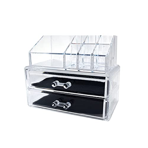 LASE C9, Organizador de Maquillaje Mujer. Guarda y Almacena tu Set de Maquillaje y Cosméticos. Cajón de Metacrilato Transparente para Tocador. Caja Expositora de Pintalabios y Brochas (964109)