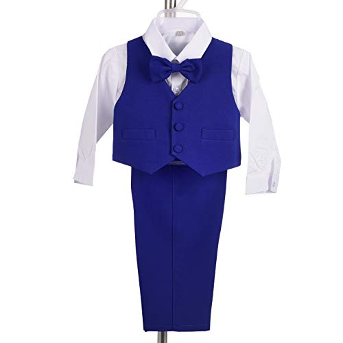 Lito Angels - Trajes para Bebe niño de Vestir Elegante Azul Royal, Conjunto de 5 Piezas de Traje Formal para Boda, Fiesta, Ceremonia y ocasión Especial, Tamaño 18 a 24 Meses