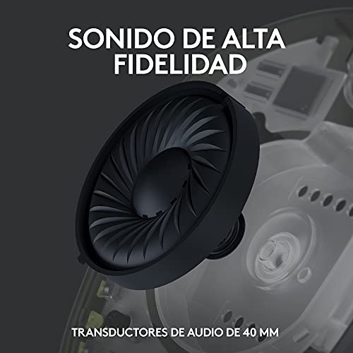 Logitech G435 Auriculares Inalámbricos LIGHTSPEED para Gaming, Ligeros, micrófono integrado, Batería de 18 horas, Compatibles con Dolby Atmos, Bluetooth, PC, PS4, PS5, Móvil, Nintendo Switch - Negro