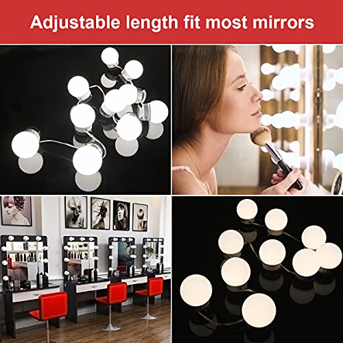 Luces de Maquillaje, 14LED USB Iluminación para Tocador Luz de Maquillaje Estilo Hollywood Cosmético Maquillaje Luz para Makeup LED Lámpara de Maquillaje para Baño (sin espejo)