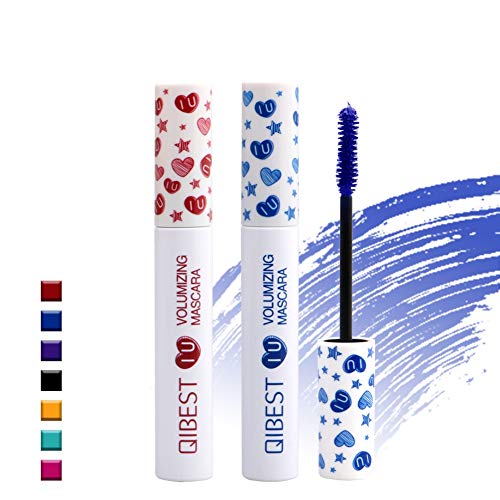 Lucoss Máscara de Pestañas Mascara Impermeable Larga Duración Rizador Delgado Rímel(Negro,Púrpura,Azul,Verde,Rosa,Rojo,Amarillo)