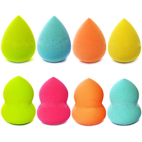 Maquillaje Esponja, INTVN Make-up Sponge Beauty Blender Mini Maquillaje Licuadora Esponja Puff Herramientas de Belleza para Cremas Polvo, 8 Piezas