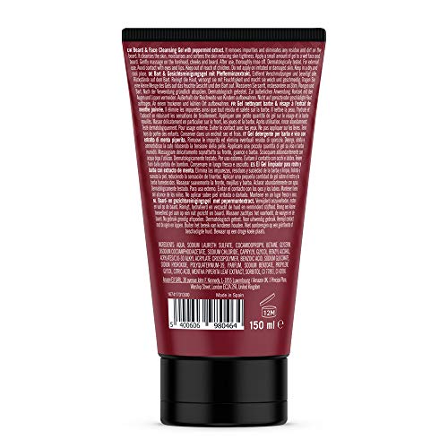 Marca Amazon - Solimo Gel limpiador para rostro y barba para hombres – Woody World, 150ml