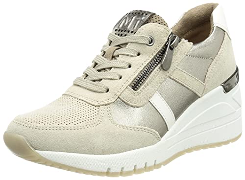 MARCO TOZZI Damen 2-2-23765-27 Leder Sneaker, Zapatillas Mujer, Taupe Comb, 39 EU