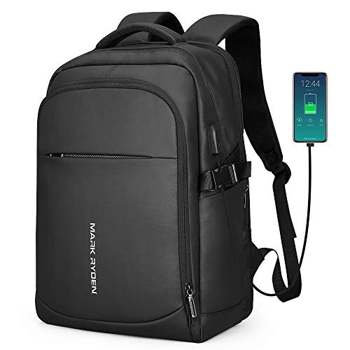 MARK RYDEN Mochila para portátil Antirrobo Mochila de Negocios Impermeable para Hombre Mochila Escolares con Puerto de USB para Ordenador 15.6 Pulgadas(Negro 4.0)