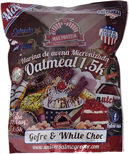 Max Protein Oatmeal Harina De Avena, Termo-activada, Gofre Con Chocolate Blanco, One size, Vanilla, 1500 Gramo