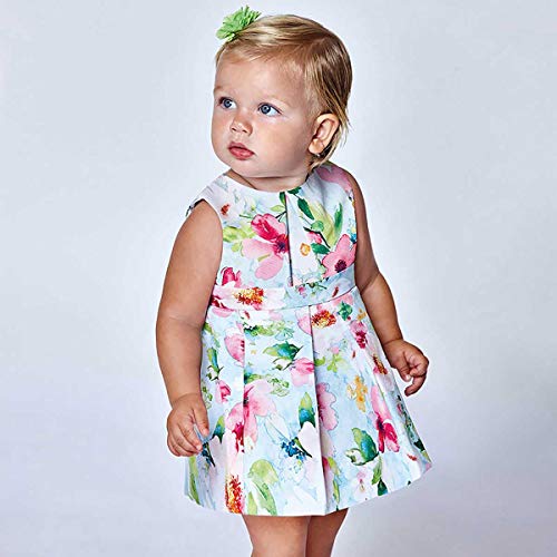 Mayoral Vestido sin mangas para niña con estampado de flores de niña Pistacho 1968 Pistacho 12-18 Meses