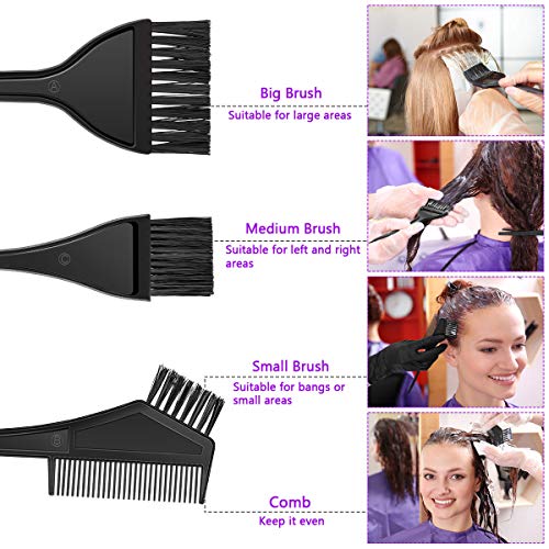 MELLIEX Brocha Tinte Pelo, 6pcs Kit Tinte Pelo de Cepillo, Cepillo de Aplicador de Color de Cabello de Peluquería Profesional, Salón Casa DIY