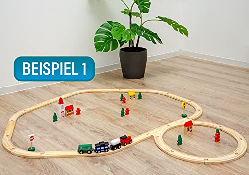 messefix Juego de Tren de Madera para niños de 4 m