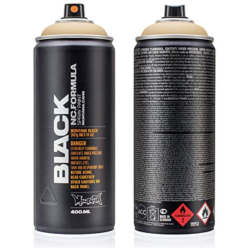 Montana Black Spray Paint, Matt Finish, 400ml Can, Colour: BLK8020 - Beige