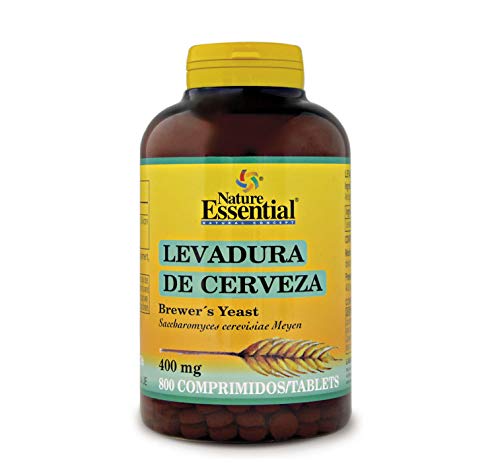 Nature Essential | Levadura de Cerveza 400 mg | 800 Comprimidos | Fortalece Uñas, Piel y Cabello | Contribuye a la Formación de Queratina | Alto Valor Proteico | Vitamina B