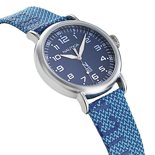 Nautica Men's Quartz Canvas Strap, Blue, 20 Casual Watch (Model: NAPLSF016)