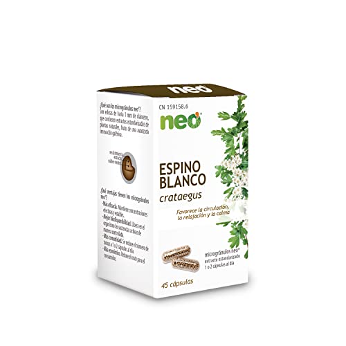 NEO | Extracto Seco de Hojas y Flores de Espino Blanco | 45 Cápsulas | Favorece la Relajación y la Calma de Forma Natural | Disminuye el Nerviosismo y el Estrés