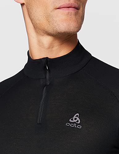 Odlo Bl Top Turtle Neck L/S Half Zip Active W Camiseta, Hombre, Black, XXL