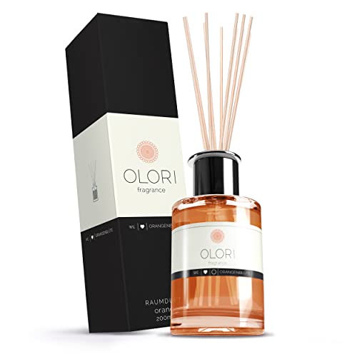 Olori Ambientador de hogar Mikado - Difusor de Varillas  - Flor de Azahar, 200ml - Natural, de Larga duración 3-6 Meses, con aceites Esenciales