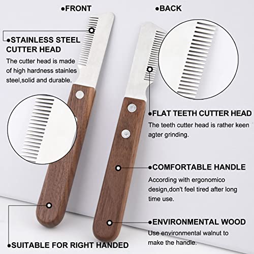 onebarleycorn – Cuchillo pelador Profesional para Perros, Mango de Madera ergonómico Herramienta de Aseo para Mascotas para Diestros