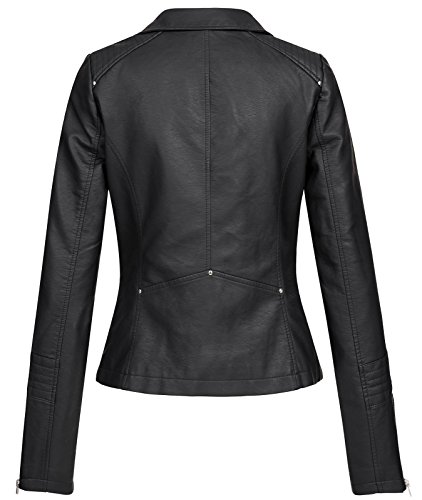 Only ONLGEMMA Faux Leather Biker OTW Noos Chaqueta, Negro (Black Black), 40 para Mujer