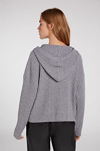 Oui Jersey con capucha para mujer, corte informal, liso, Gris, 36