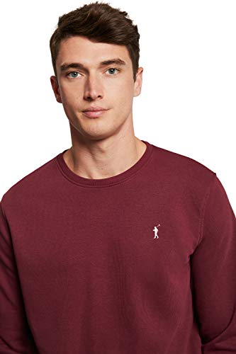 POLO CLUB Sudadera Orgánica Rojo Burdeos con Cuello Redondo para Hombre