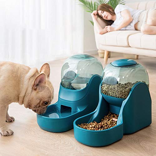 Rayber Comida automática y dispensador de agua para gatos y perros, 3,8 l, comedero automático para gatos y perros, 1 dispensador de agua y 1 alimentador automático para mascotas, color naranja