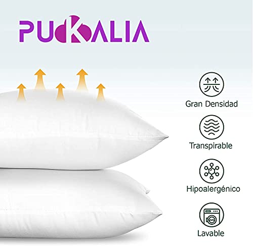 Relleno Cojín 40x40 2 Unidades Antiácaros Extra Densidad, Lavable, Efecto Nube, hipoalergénicos para Rellenos, Cojines de Sofá o Cama, Almohada Fibra Hueca Siliconada