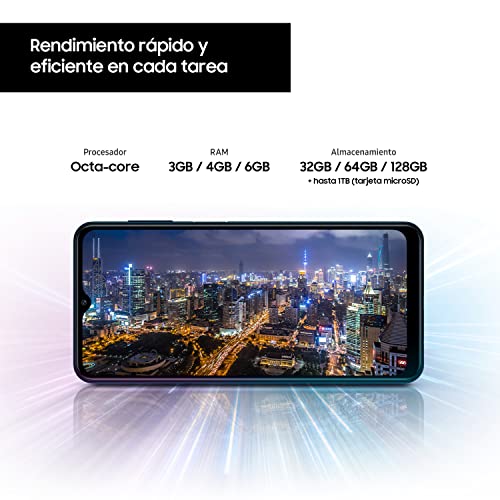 Samsung Smartphone Galaxy M12 con Pantalla Infinity-V TFT LCD de 6,5 Pulgadas, 4 GB de RAM y 64 GB de Memoria Interna Ampliable, Batería de 5000 mAh y Carga rápida Azul (ES Versión)