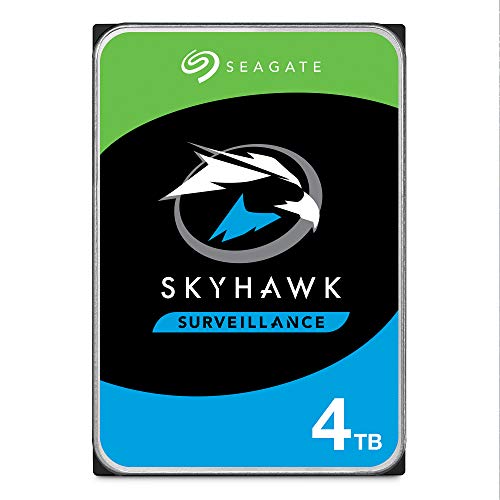 Seagate SkyHawk, 4 TB, Disco Duro Interno De Vigilancia, HDD, 3.5" SATA 6 GB/s, Caché 64 MB, DVR, Sistema de cámaras de seguridad NVR y 3 años de servicios Rescue (ST4000VX007)