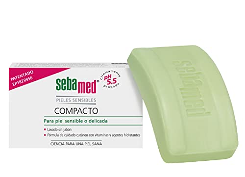 SEBAMED - Compacto Pastilla De Jabón Sólido Para Una Limpieza Suave Y Profunda, Para Pieles Sensibles, Sin Agentes Alcalinos, Con Pantenol Y Vitamina E, Multicolor, 100 Mililitro